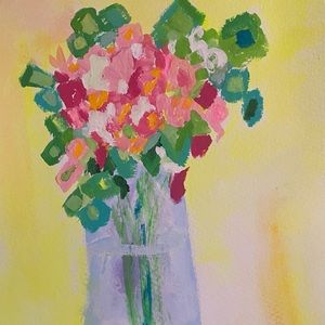 Floral acrylic painting